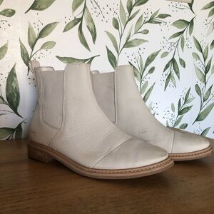 TOM’s Women's Cream Chelsea Boots — Neutral Leather Ankle Boot